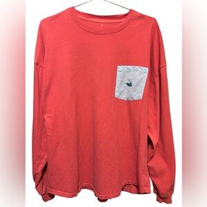 Southern Marsh women’s size Large Seersucker logo long sleeve‎